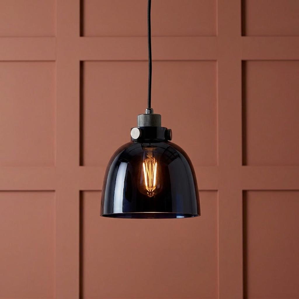 Reading Black Chrome Pendant With Black Tinted Glass Shade-warehouse-180926