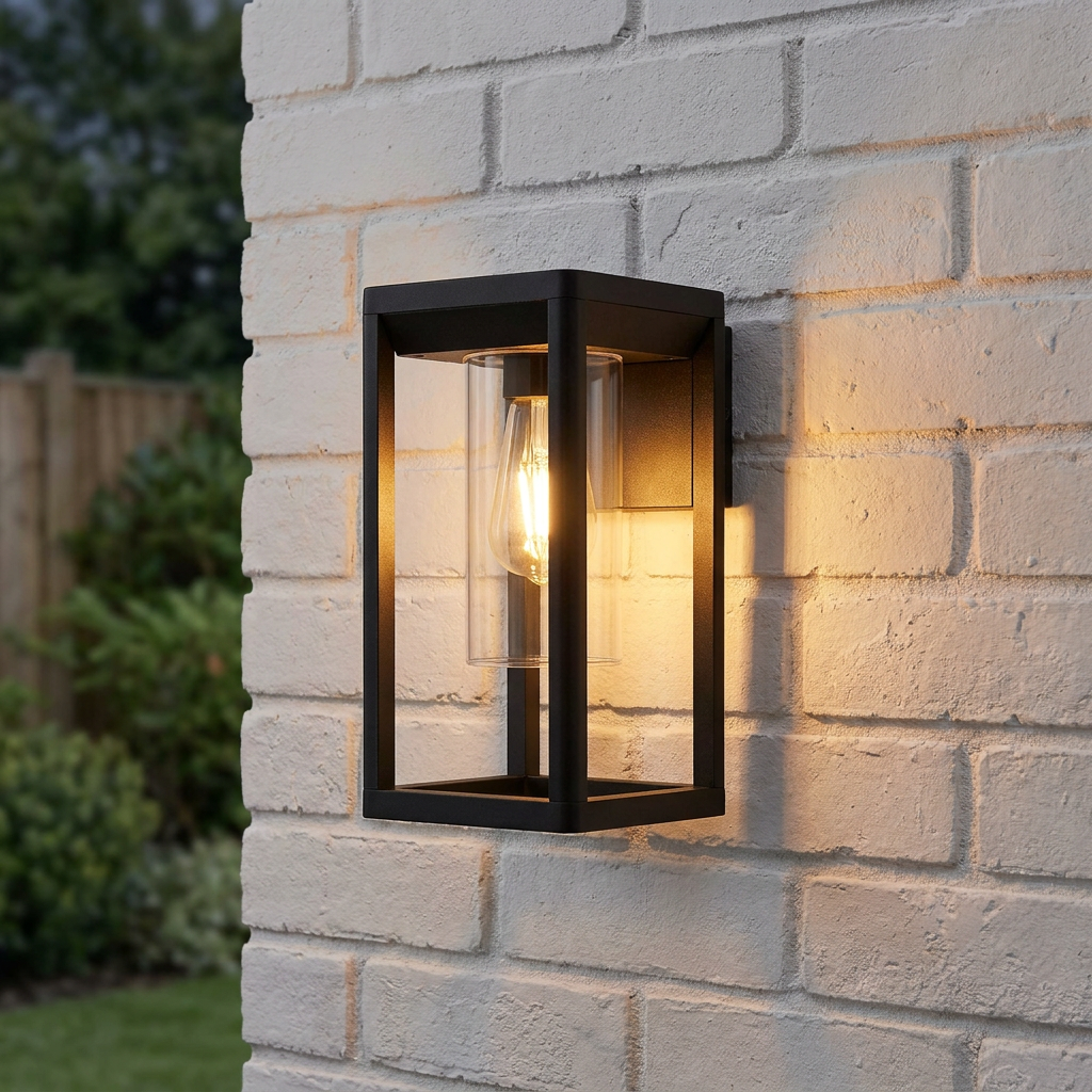 Searchlight Atlanta 1 Light Outdoor Black Wall Light Black-warehouse-091026