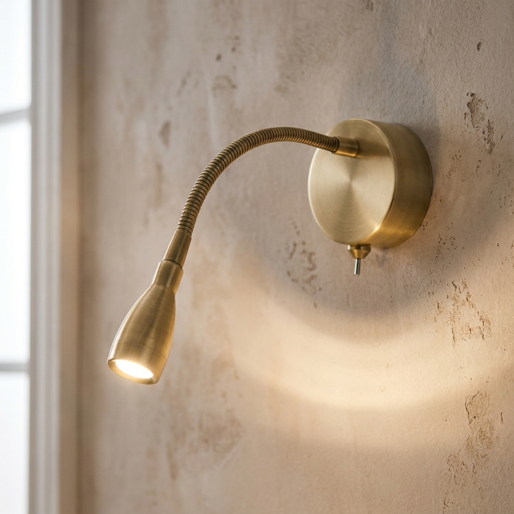 Searchlight Flexy LED Adjustable Brass Reading Wall Light-OPEN-BOX-50-200826