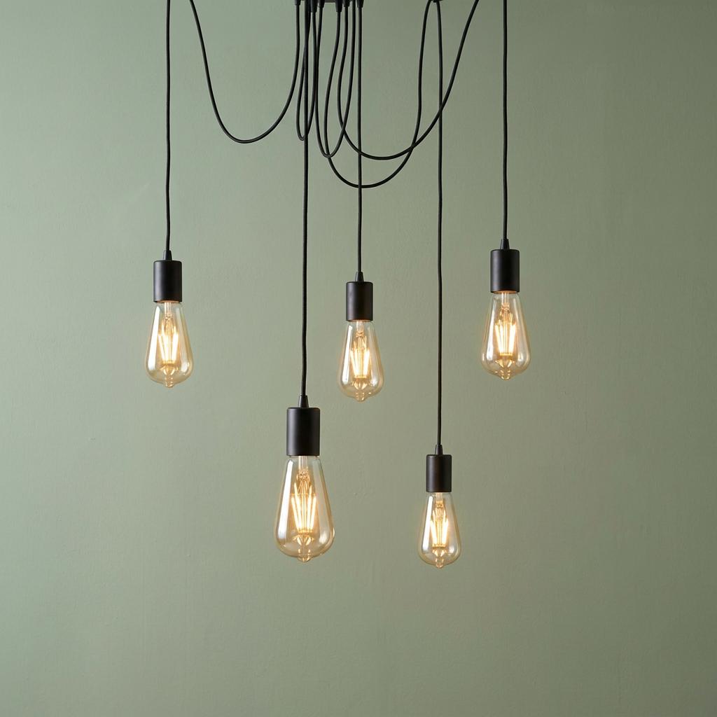 Searchlight Squiggle 5 Light Black Cable Ceiling Pendant-warehouse-180926