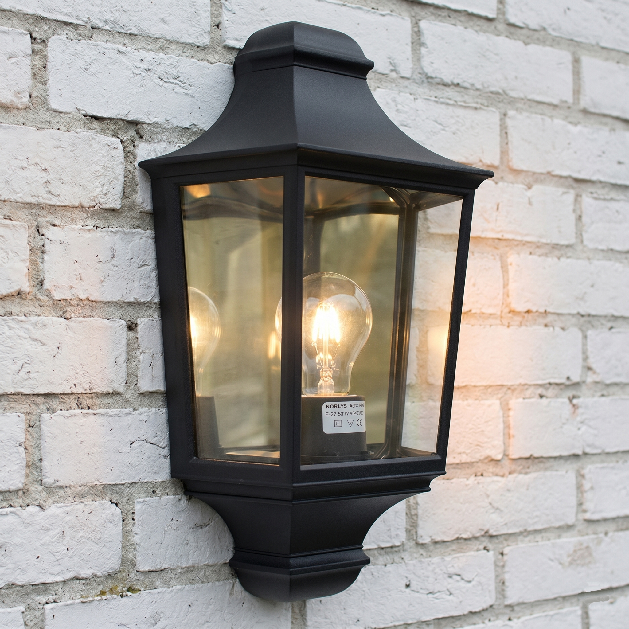 Elstead Turin Black Outdoor Half Wall Light