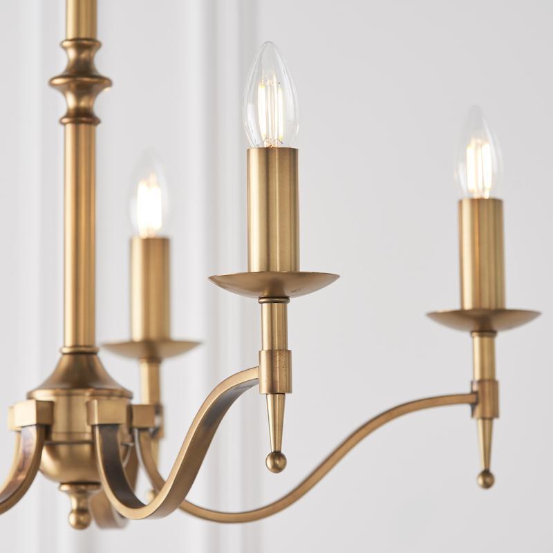 Stanford 5 Light Antique Brass Finish Chandelier-OPEN-BOX-BSL