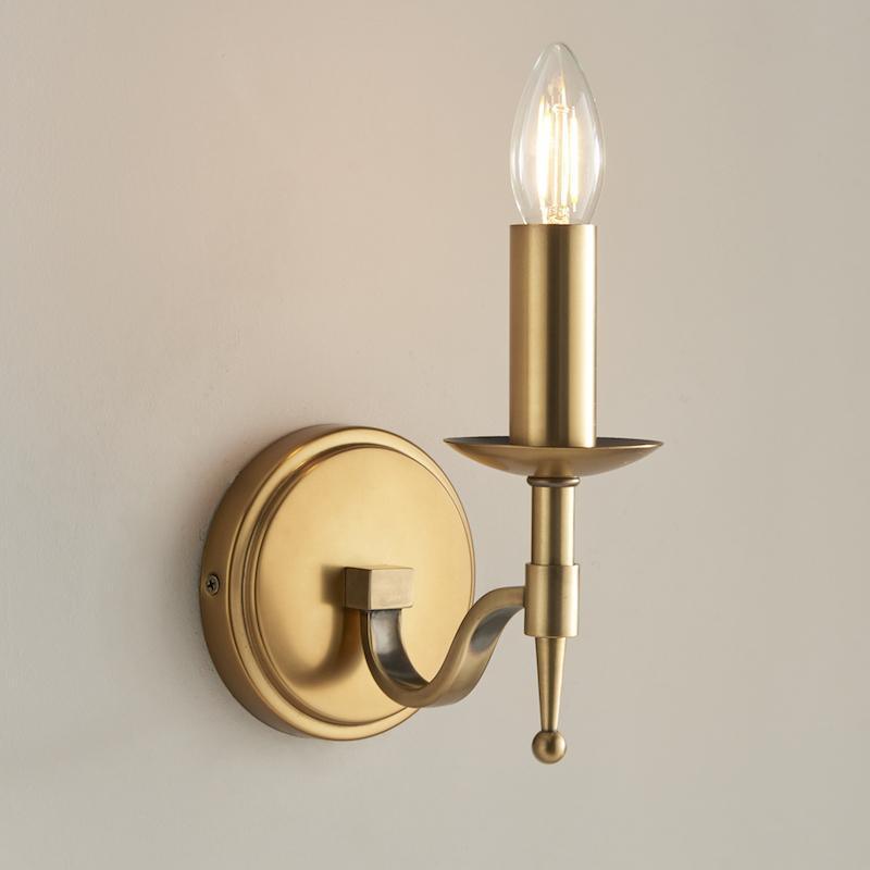 Interiors 1900 Stanford Antique Brass Single Wall Light - Open Box-100326