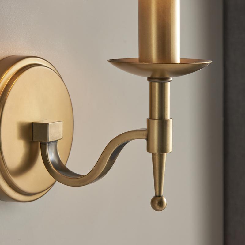 Interiors 1900 Stanford Antique Brass Single Wall Light-OPEN-BOX-BSL-270826