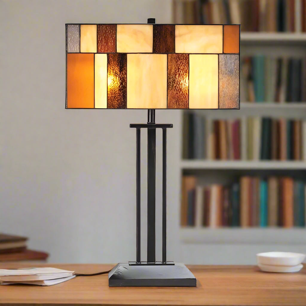 Oaks Lighting Osrick Tiffany Table Lamp-OPEN-BOX