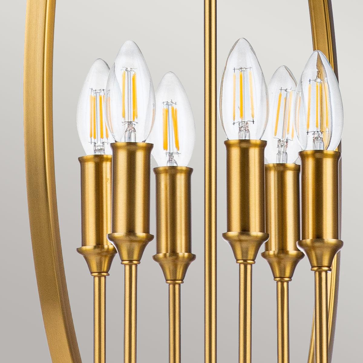 Feiss Corinne 6 Light Brass Pendant-warehouse-40