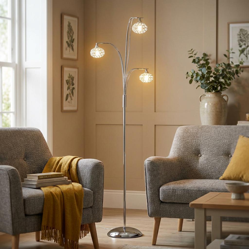 Toulon Polished Chrome Floor Lamp-OPEN-BOX-50-240626