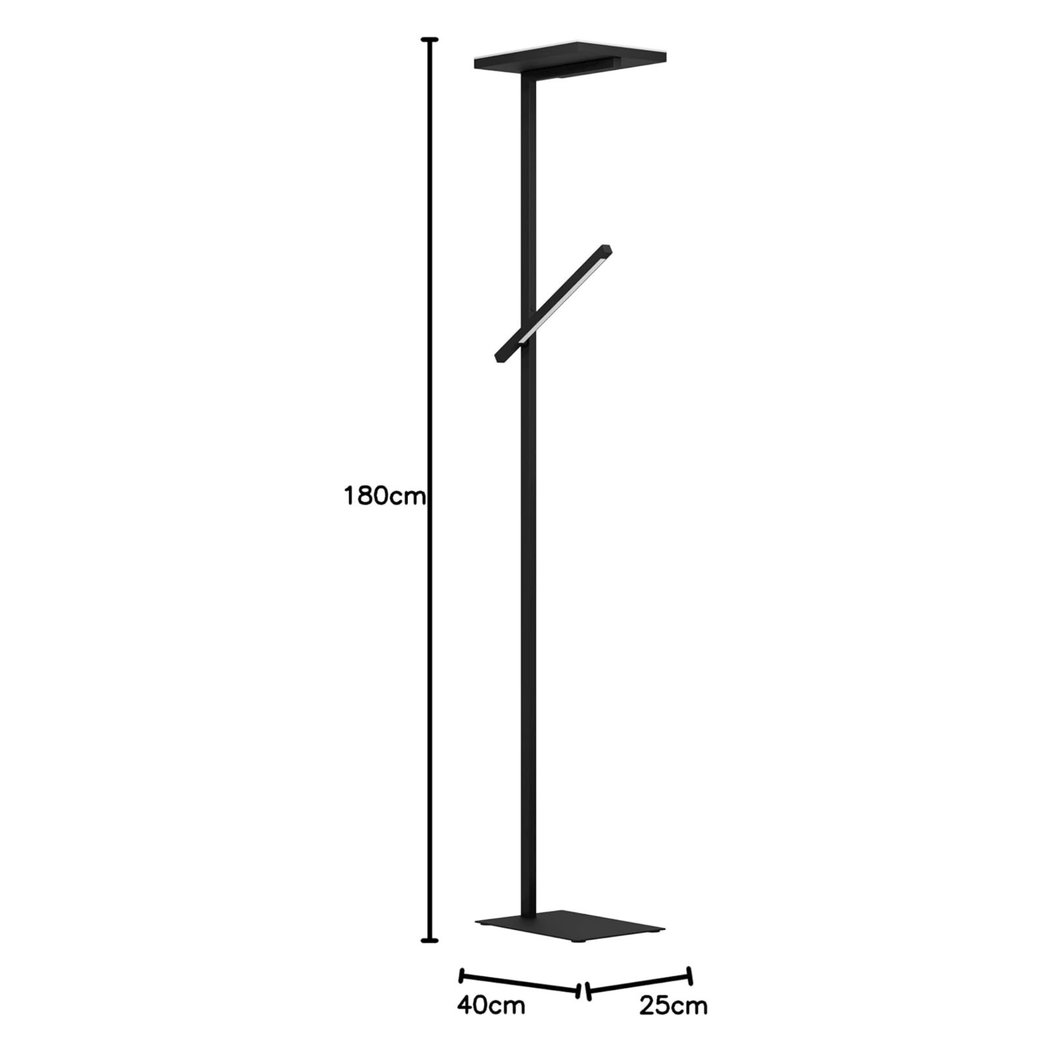 Eglo Carboneras Black LED Modern Touch Floor Lamp