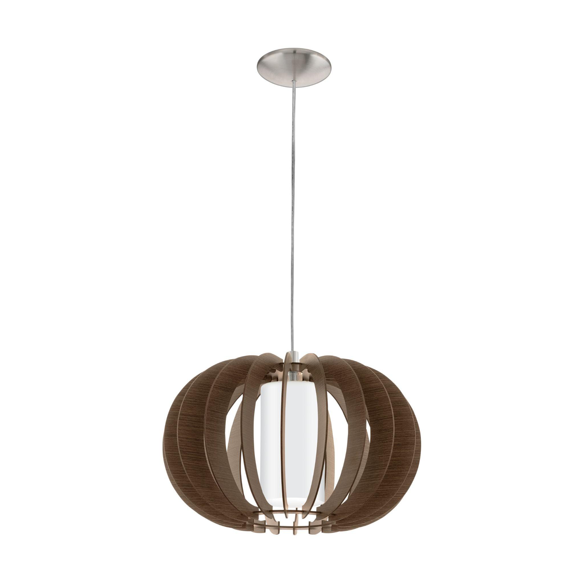 eglo stellato 3 round brown wood glass cylinder ceiling pendant living room image