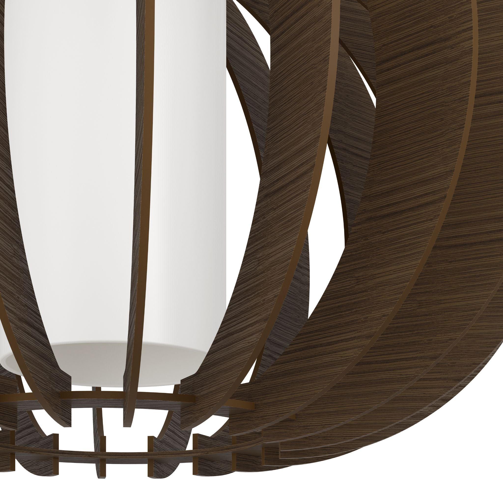 eglo stellato 3 round brown wood glass cylinder ceiling pendant kitchen lighting 