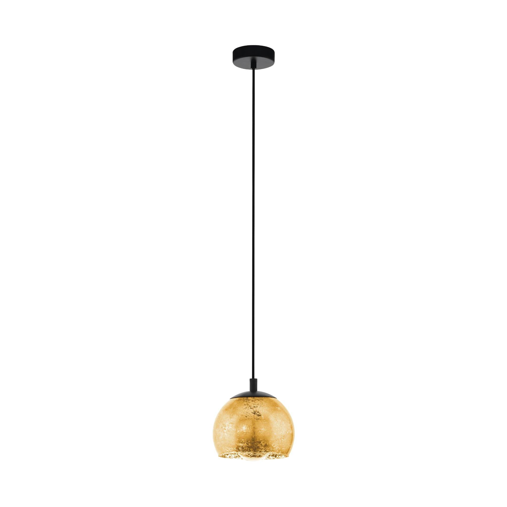 eglo albaraccin spherical gold leaf style ceiling pendant 27cm living room image