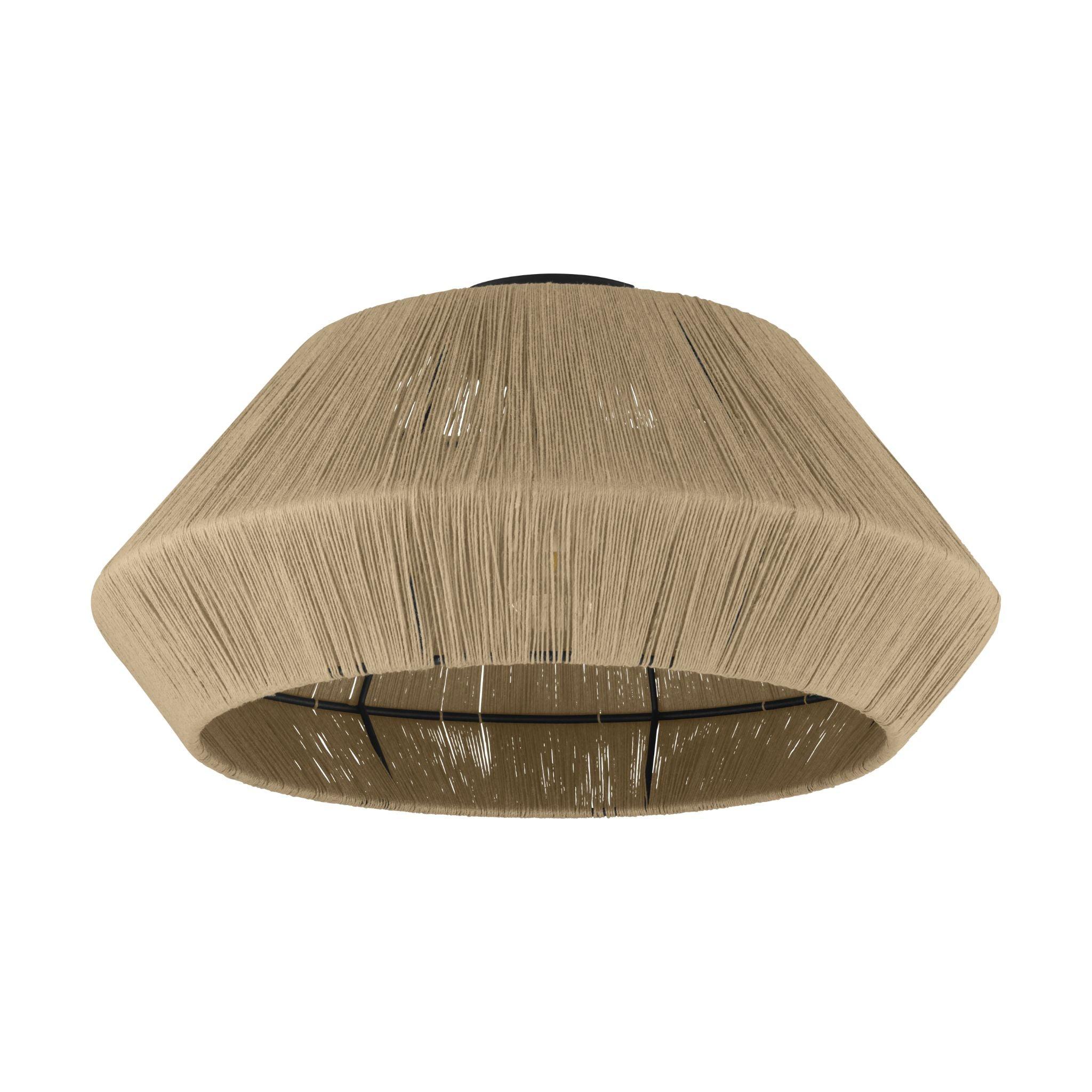 eglo alderney flush textile thread ceiling light living room image