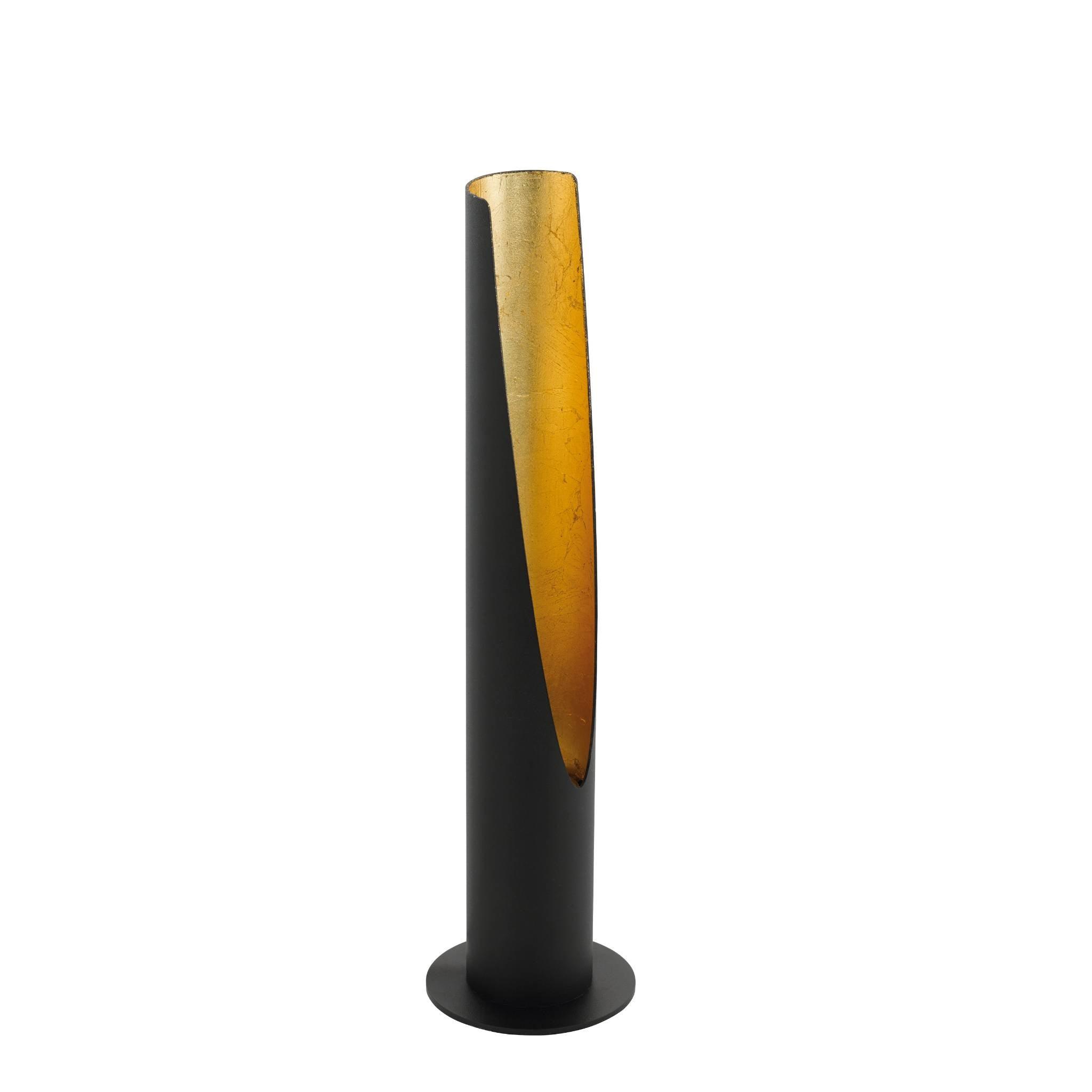 eglo barbotto tube shaped black gold led table lamp living room close up