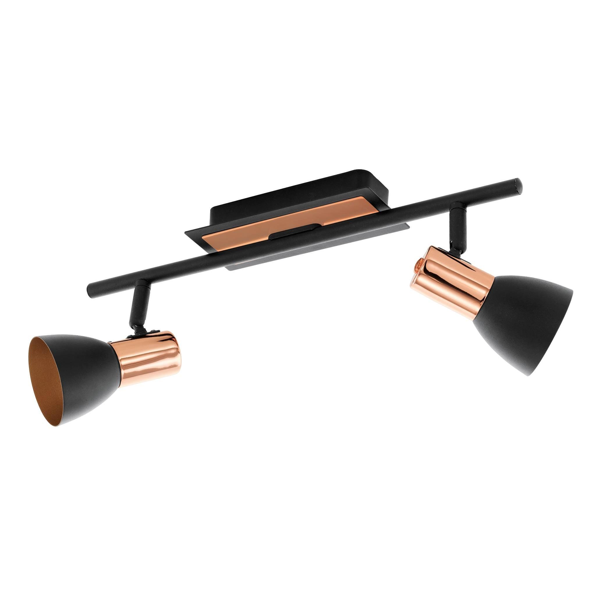 eglo barnham copper black 2 light bar spotlight kitchen lighting 