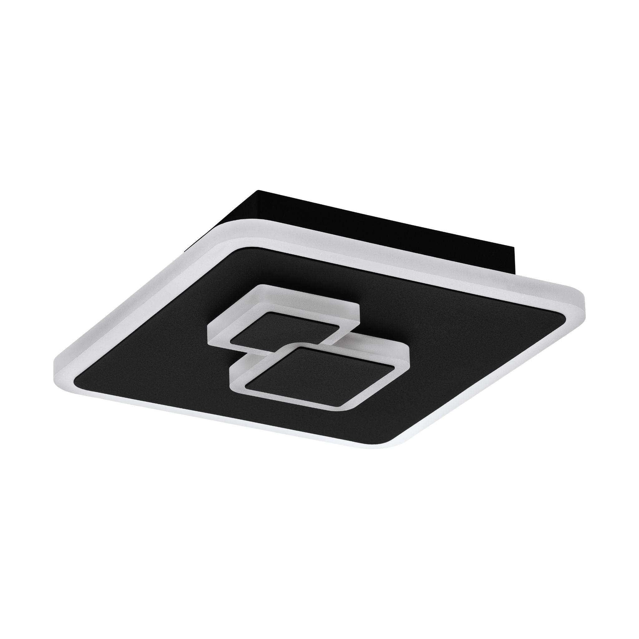 eglo cadegal led black square flush ceiling light living room image