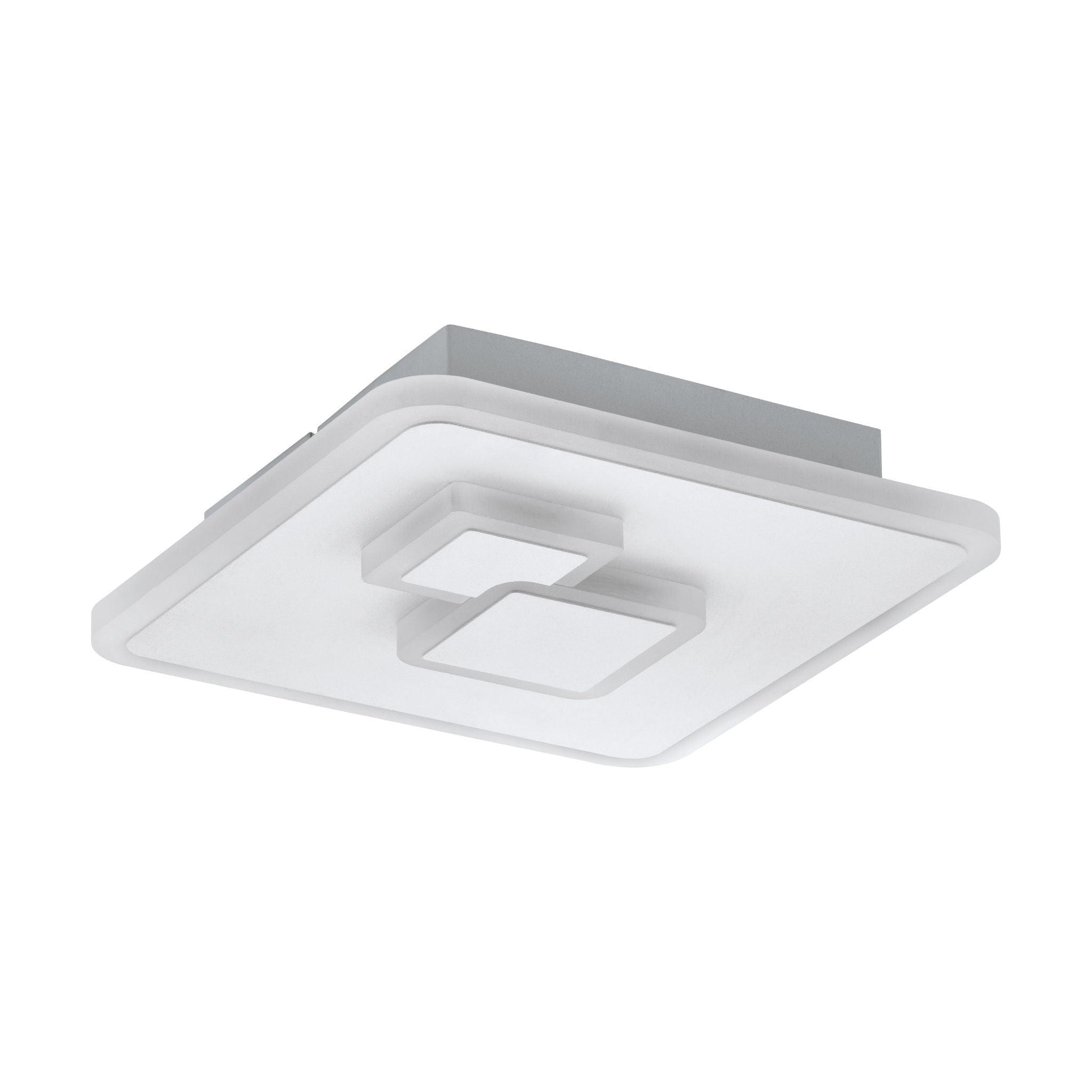 eglo cadegal white square led flush ceiling light living room close up