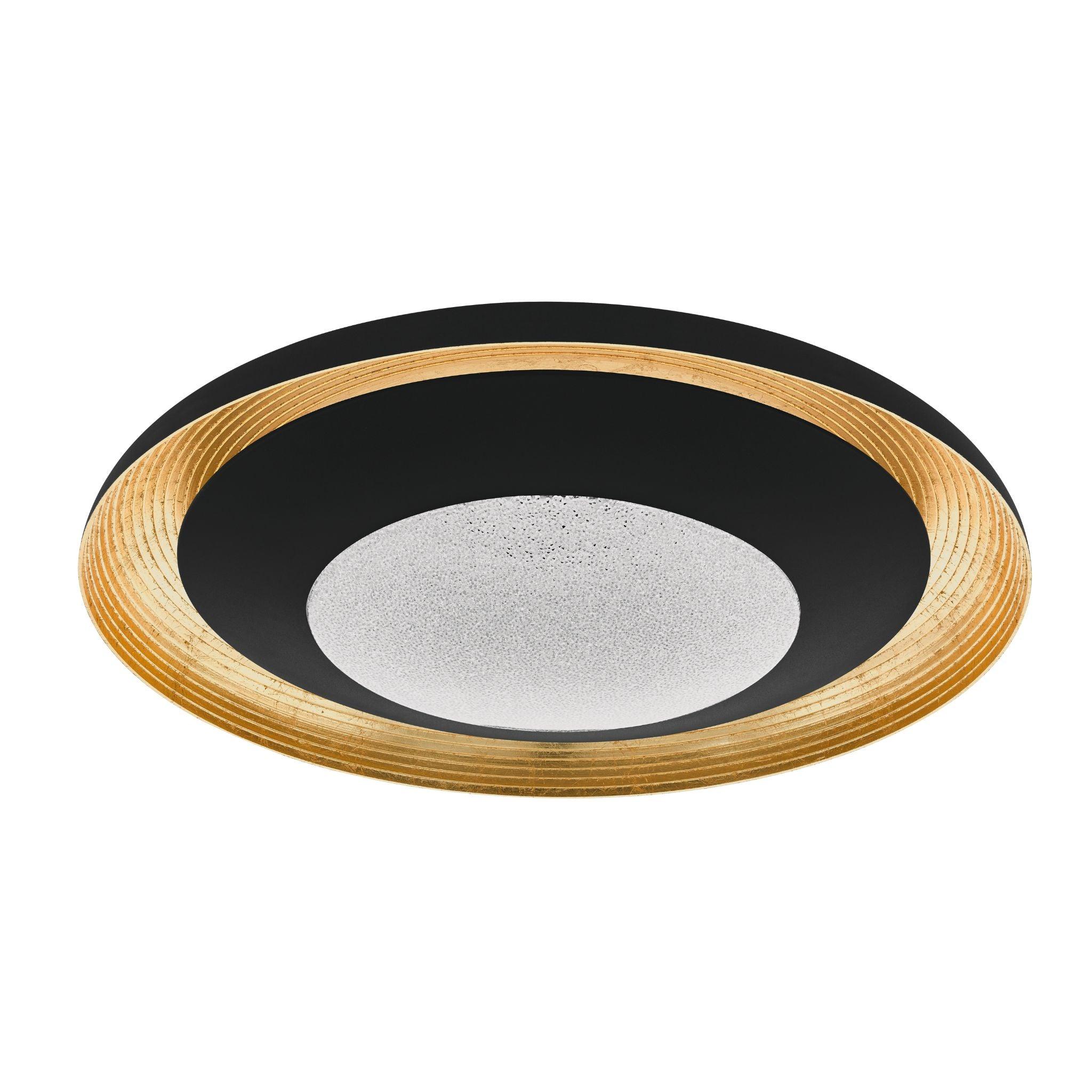 eglo canicosa 2 black gold round led flush 76 5cm