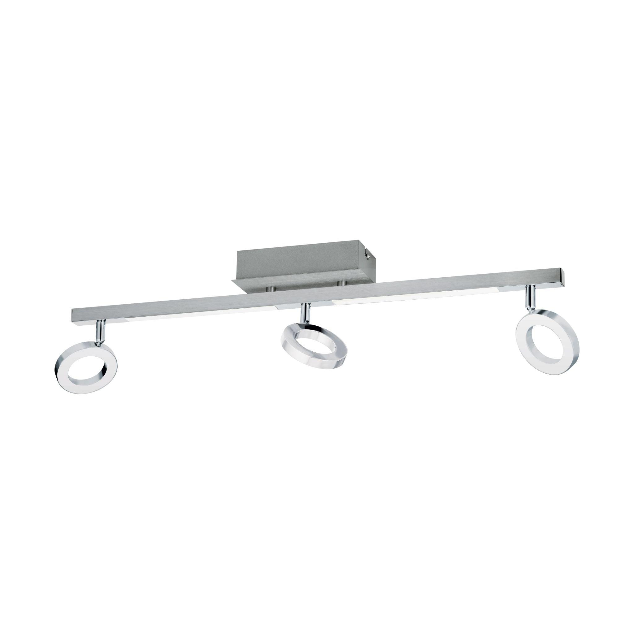 eglo cardillio 1 integrated led chrome 3 light bar spotlight living room image