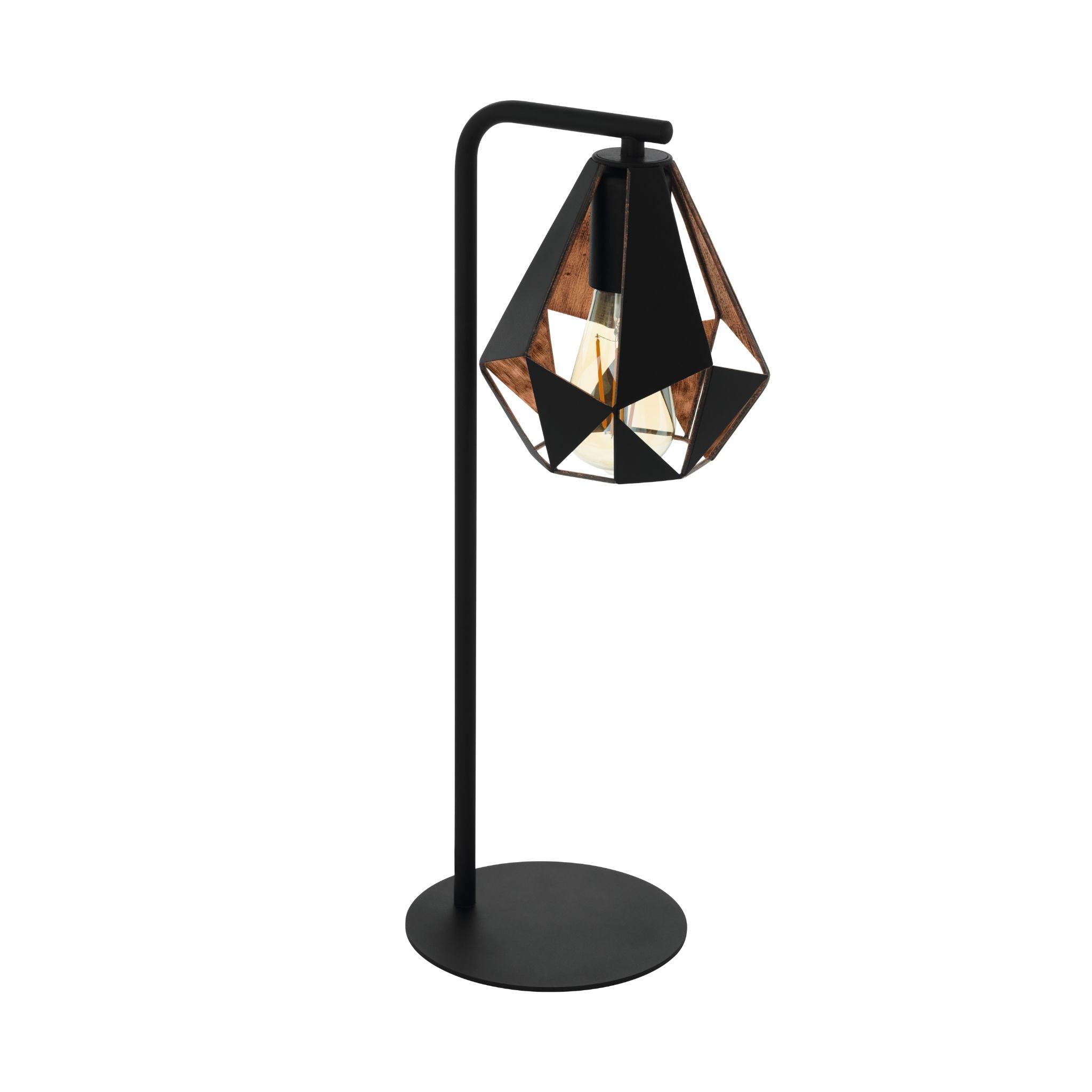 eglo carlton 4 black copper geometric table lamp