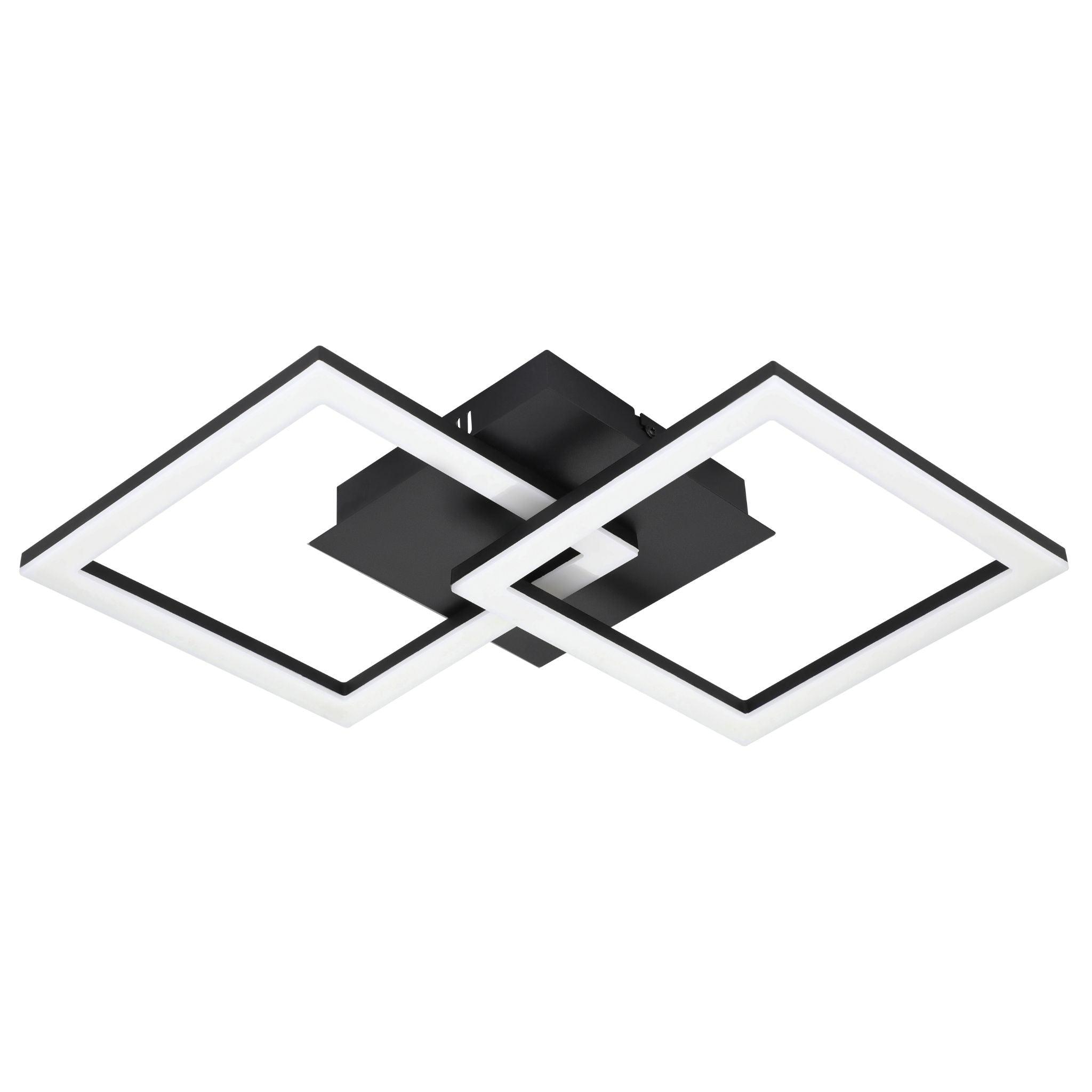 eglo connect paranday z smart led black white flush 2 square design living room image