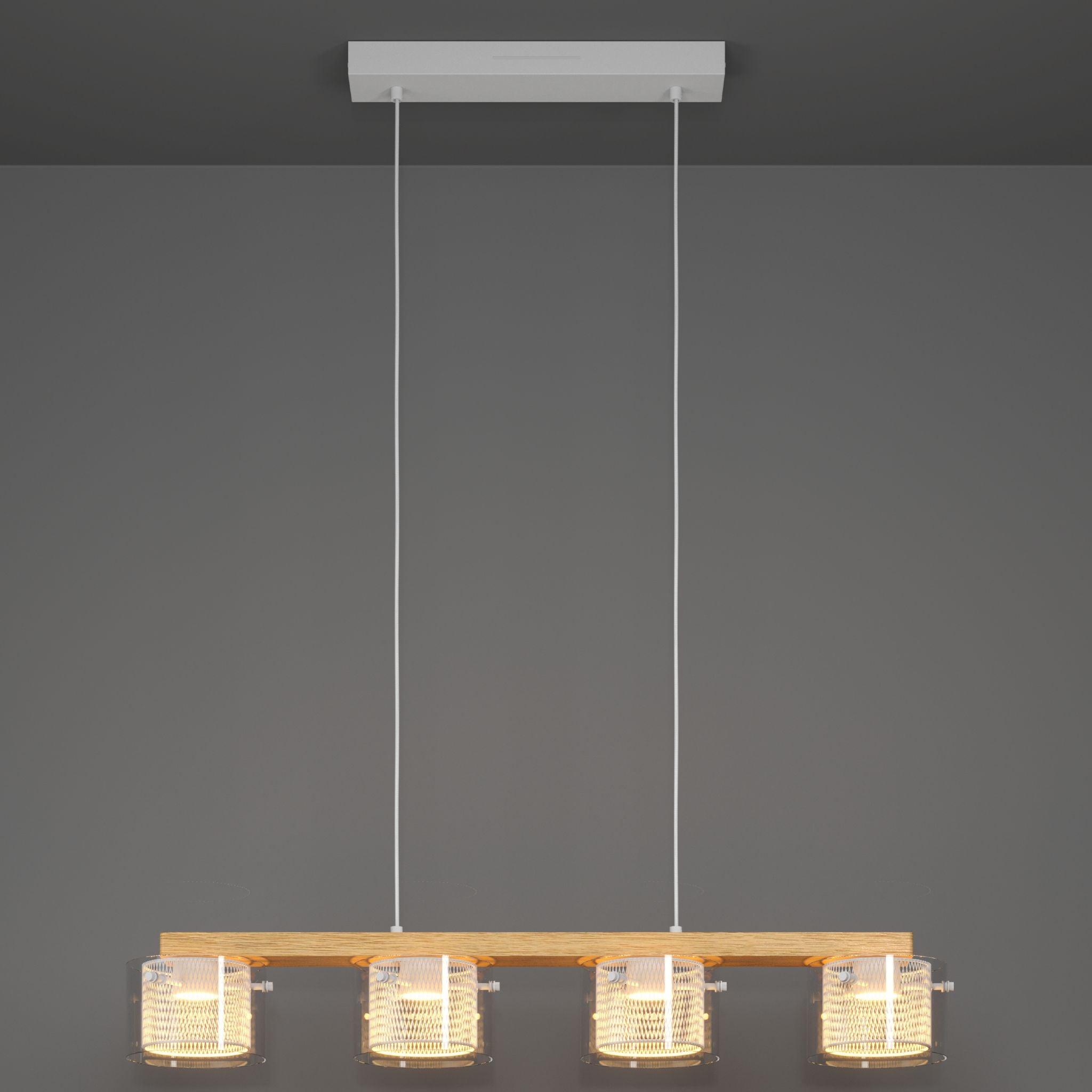 eglo connect portico z smart led wood beam glass pendant living room image
