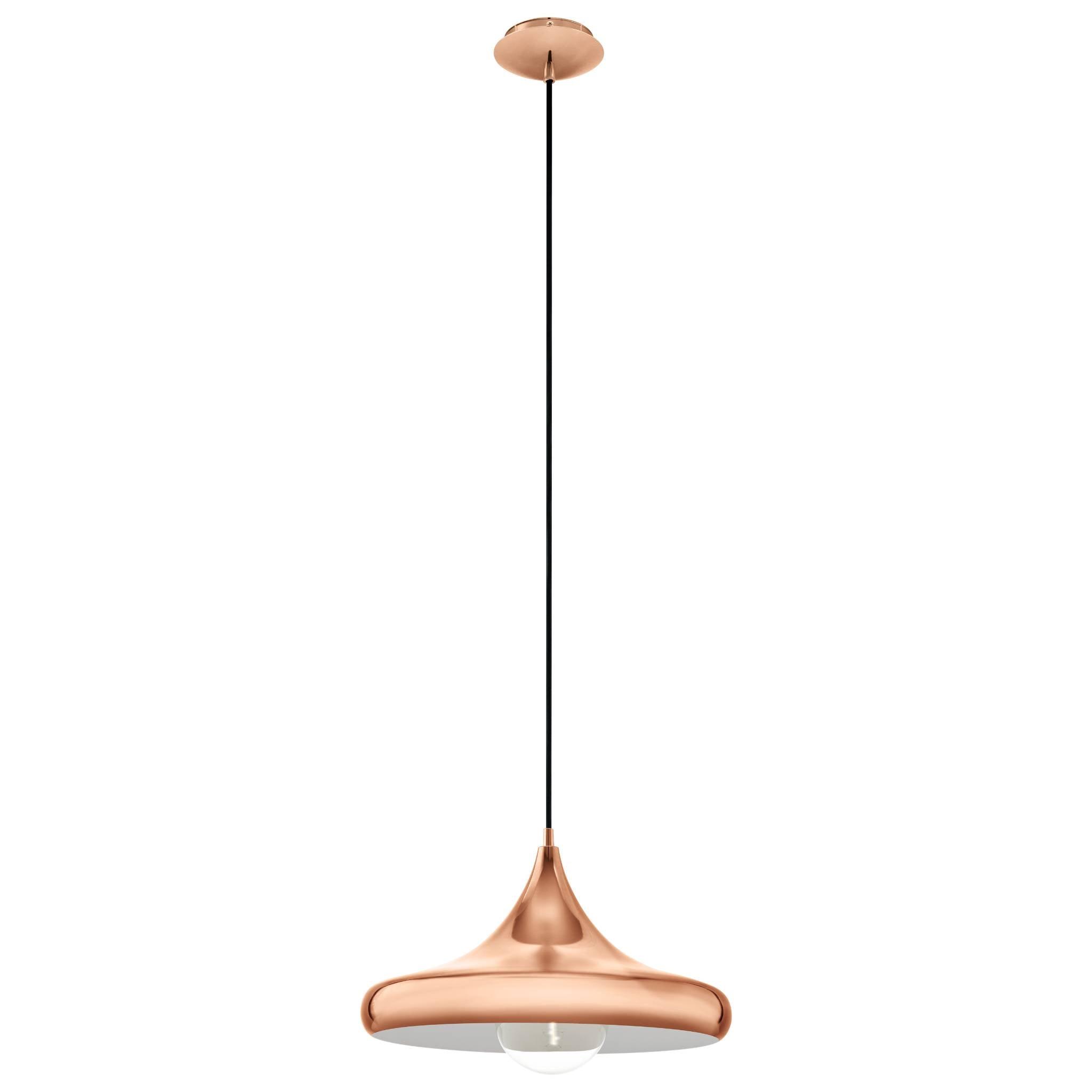 eglo coretto 2 round copper canopy ceiling pendant living room image