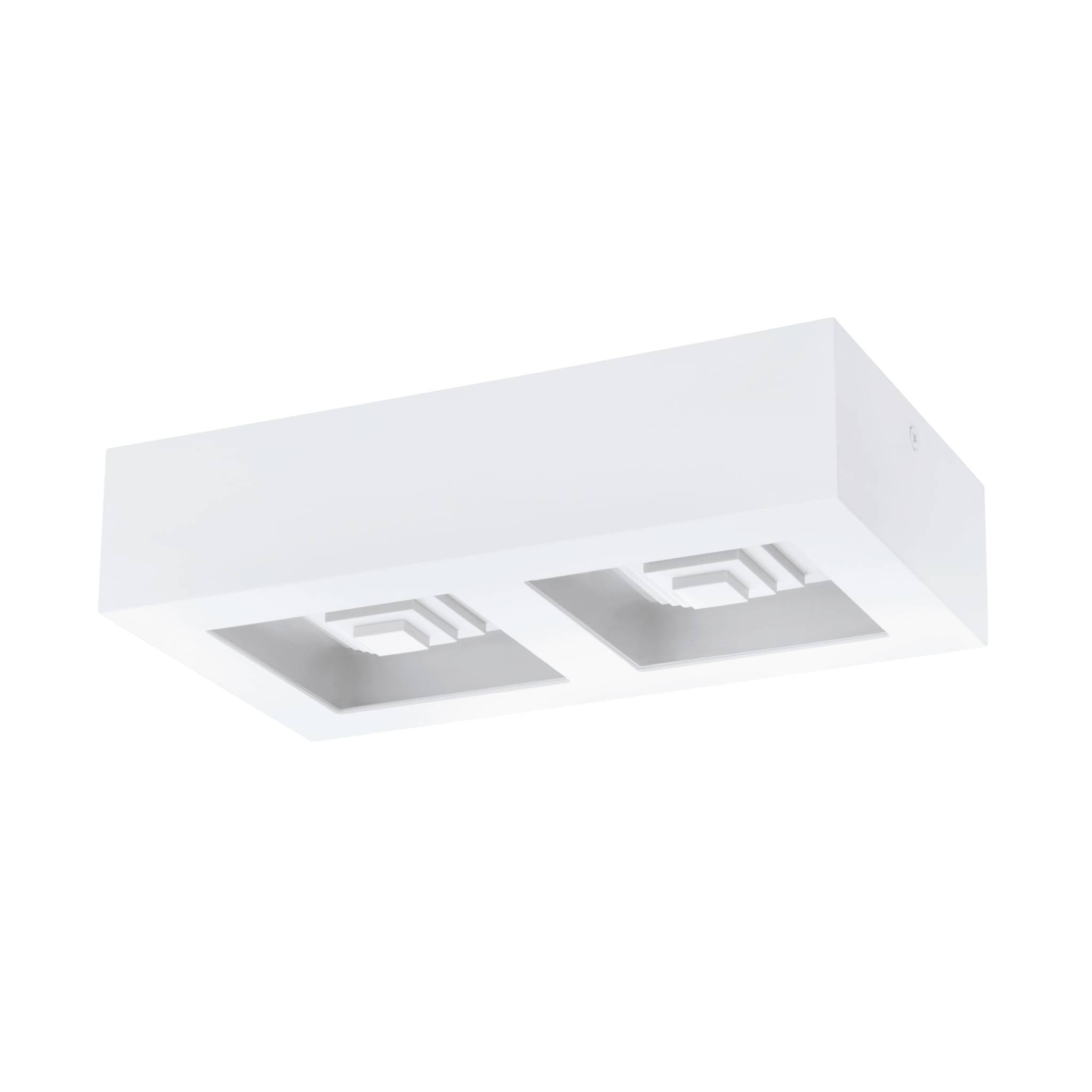 eglo ferreros rectangular white led ceiling flush