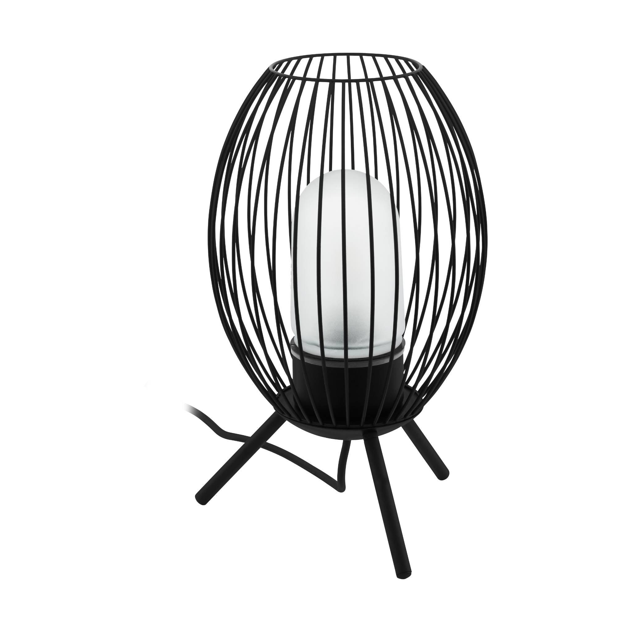eglo fusignano black metal tripod outdoor ip44 table lamp living room image