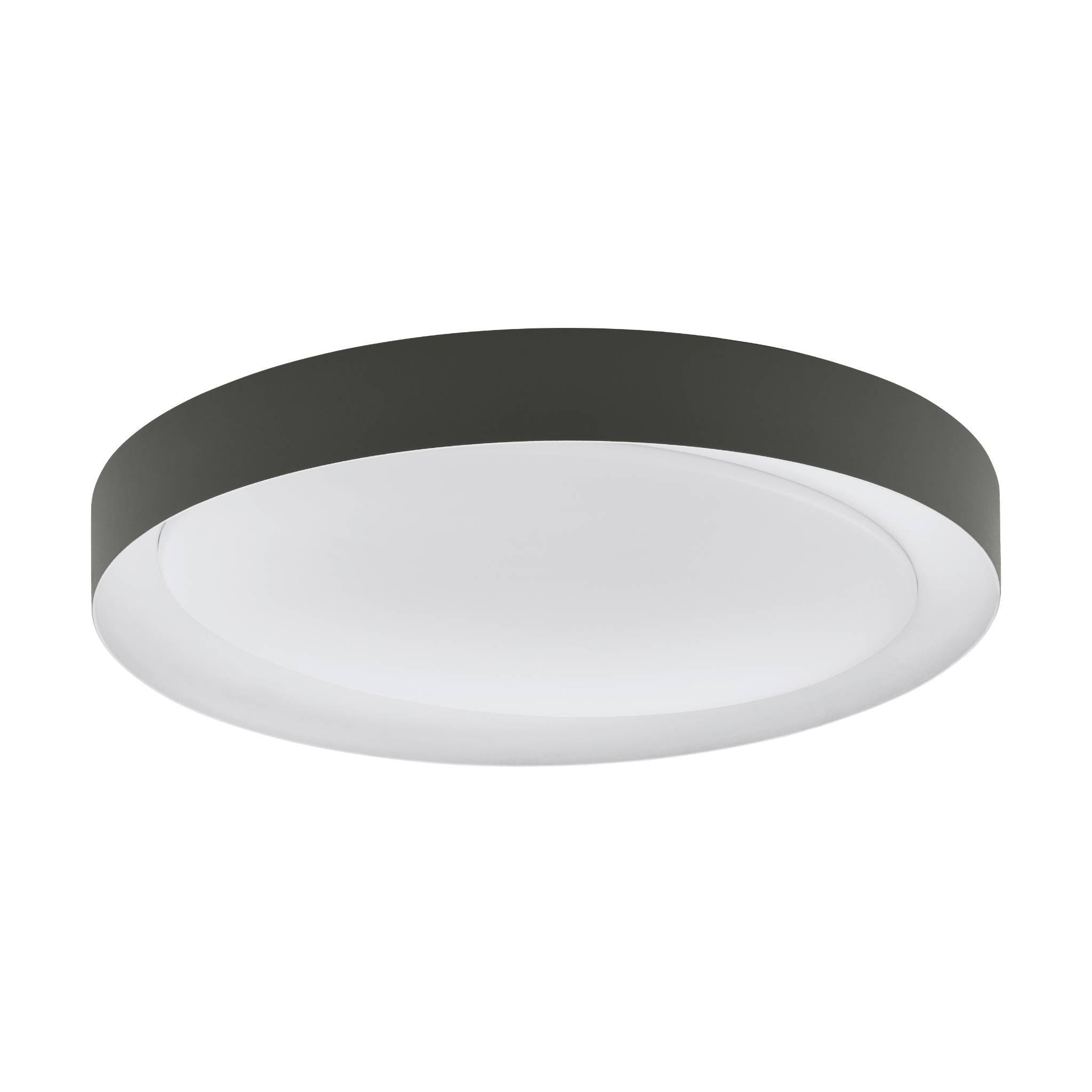 eglo laurito grey surround circular led flush ceiling light 49cm living room image