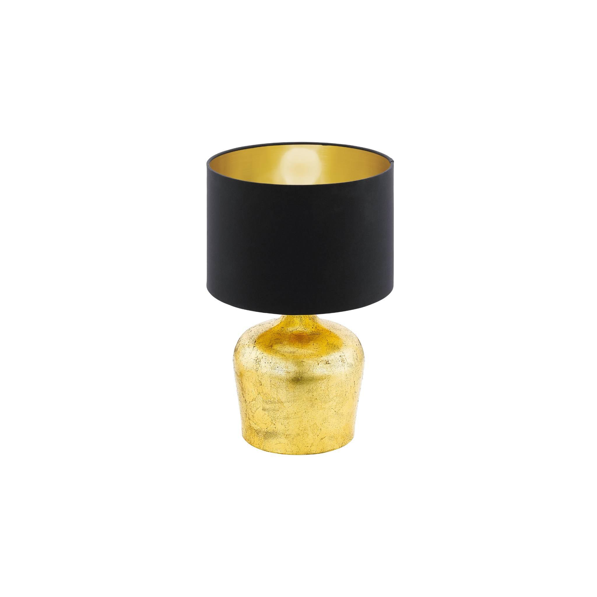eglo manalba gold table lamp black shade living room image