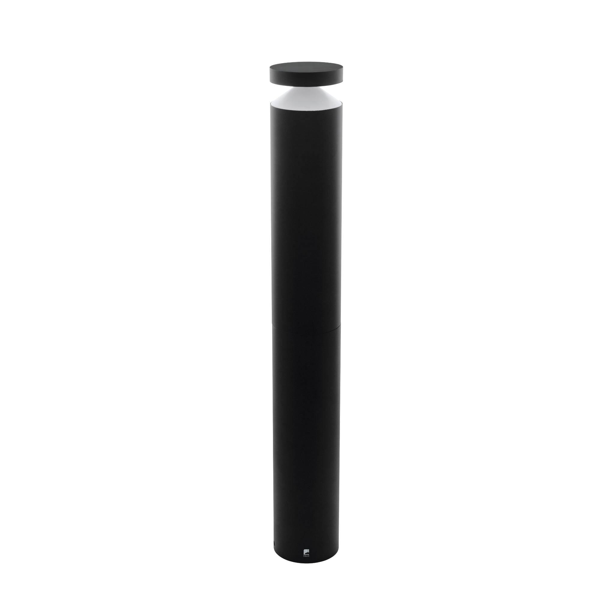 eglo melzo ip65 black aluminium outdoor led bollard living room close up