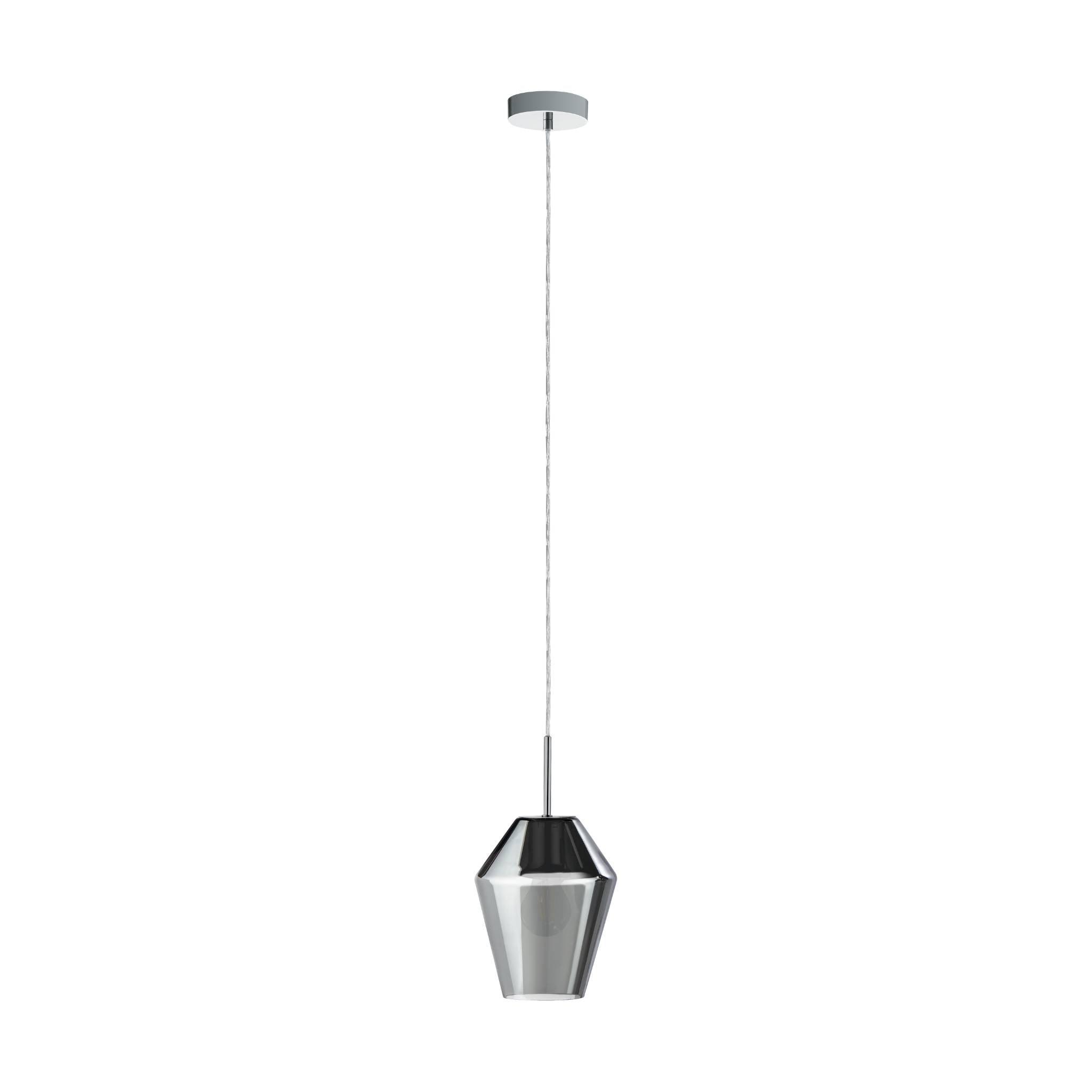 eglo murmillo conical smoked black glass ceiling pendant living room image