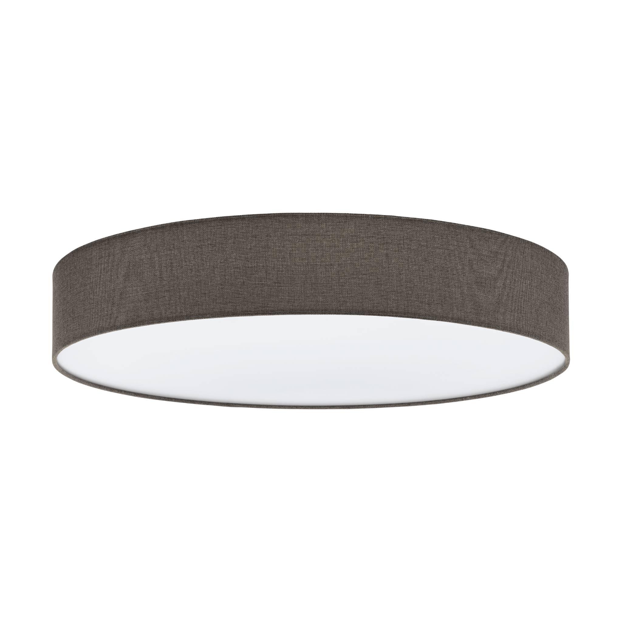 eglo pasteri brown flush fabric drum shade 76cm living room image