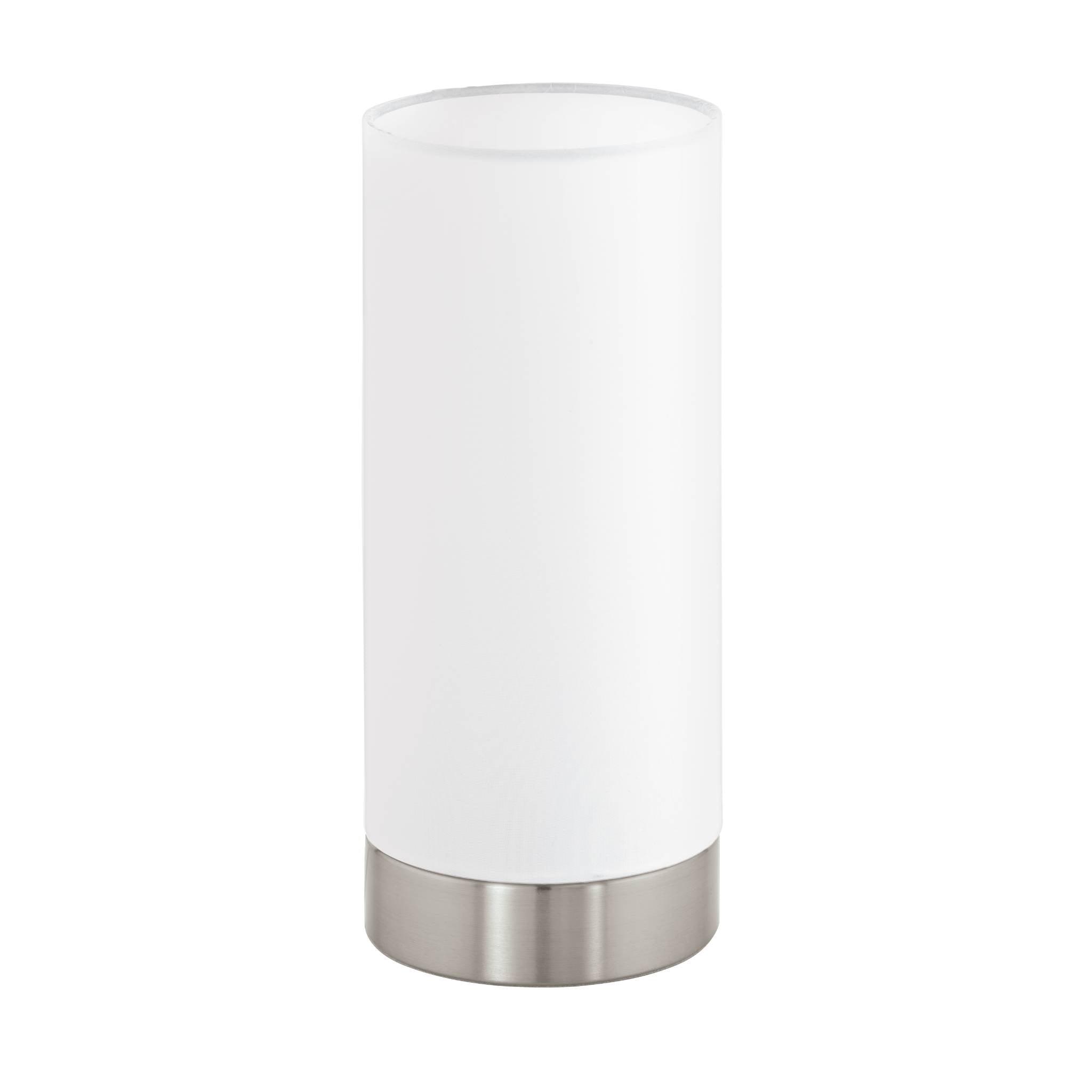 eglo pasteri nickel fabric table lamp living room close up