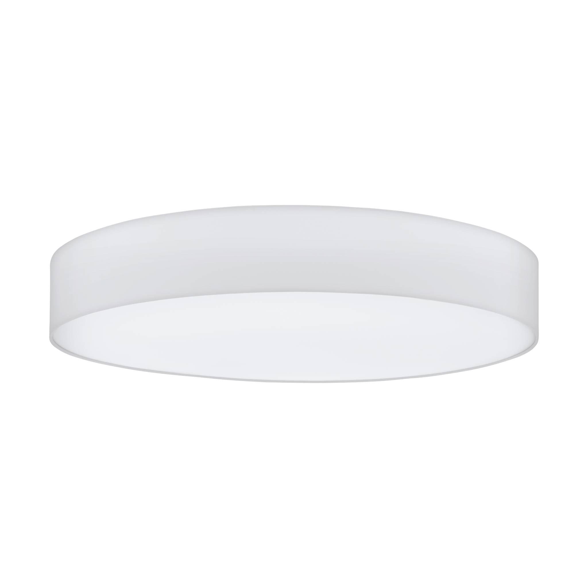 eglo pasteri white flush fabric drum shade 98cm living room image