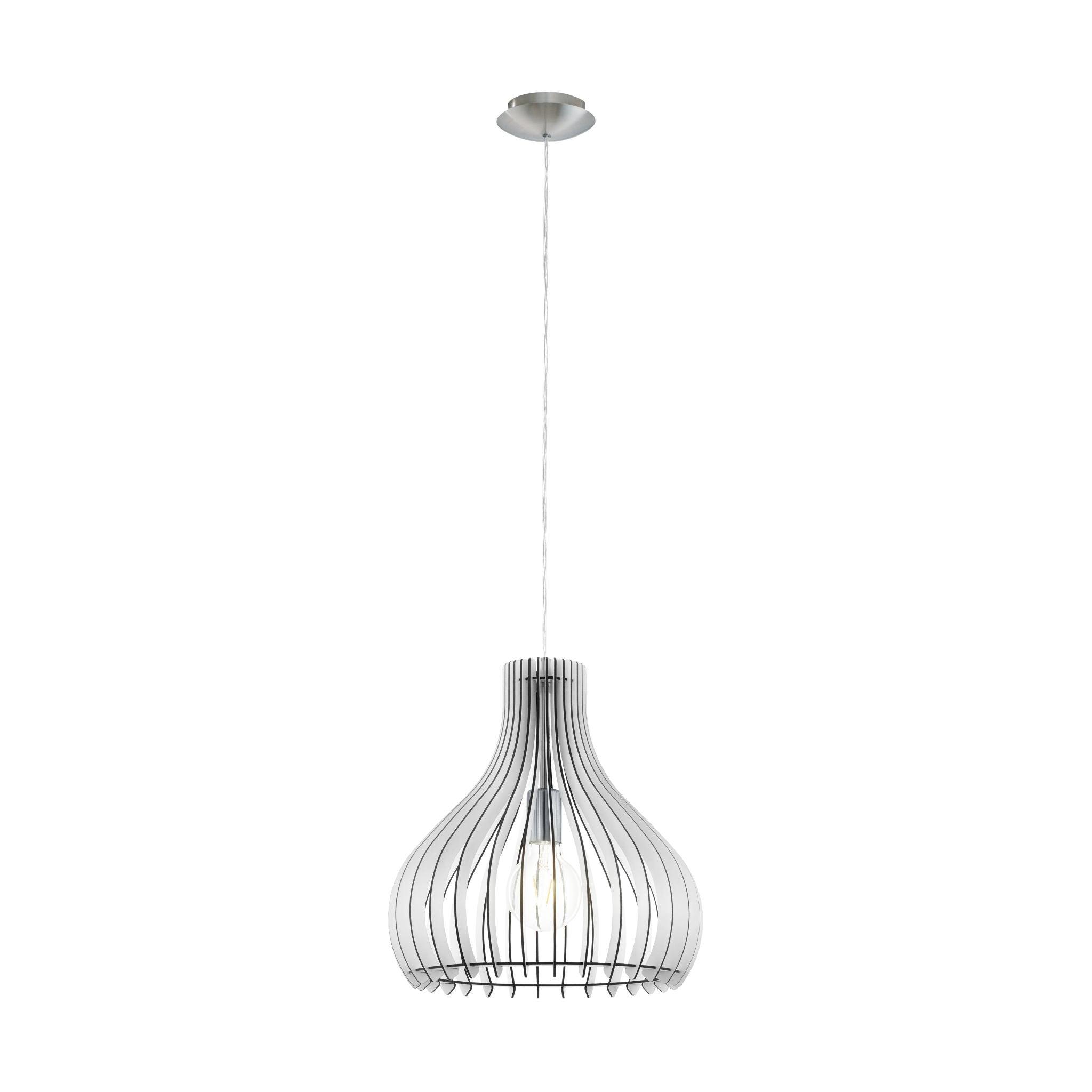 Eglo Tindori White Wood & Nickel Ceiling Pendant