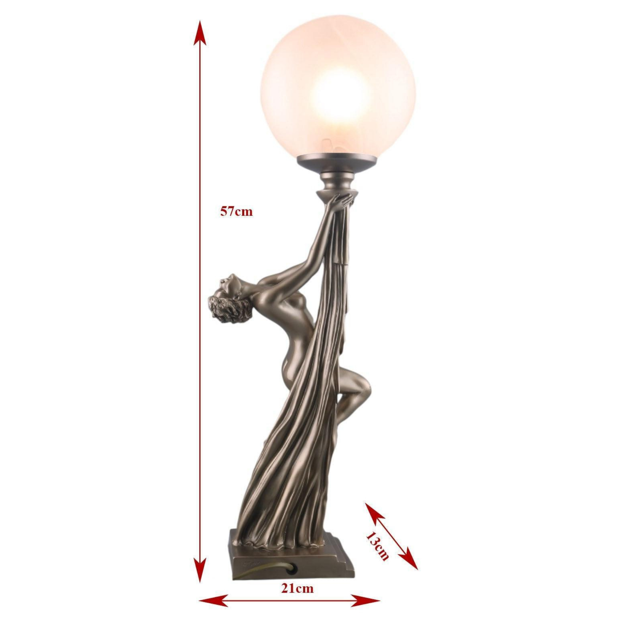Naomie Biba Bronze Art Deco Figurine  Lamp