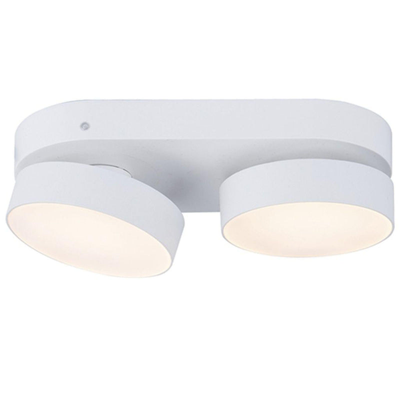 Lutec Stanos LED Flush 2 Lamp Ceiling Light - White 8600502446 