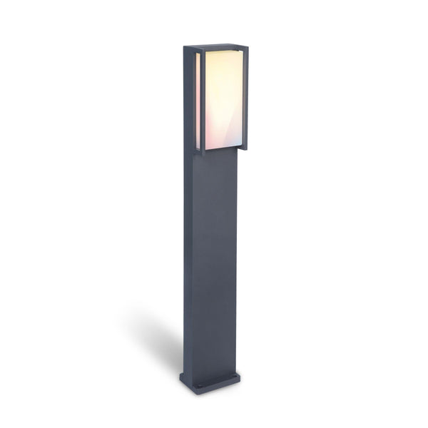 Lutec Qubo Integrated LED Bollard Light In Dark Grey 7193003118