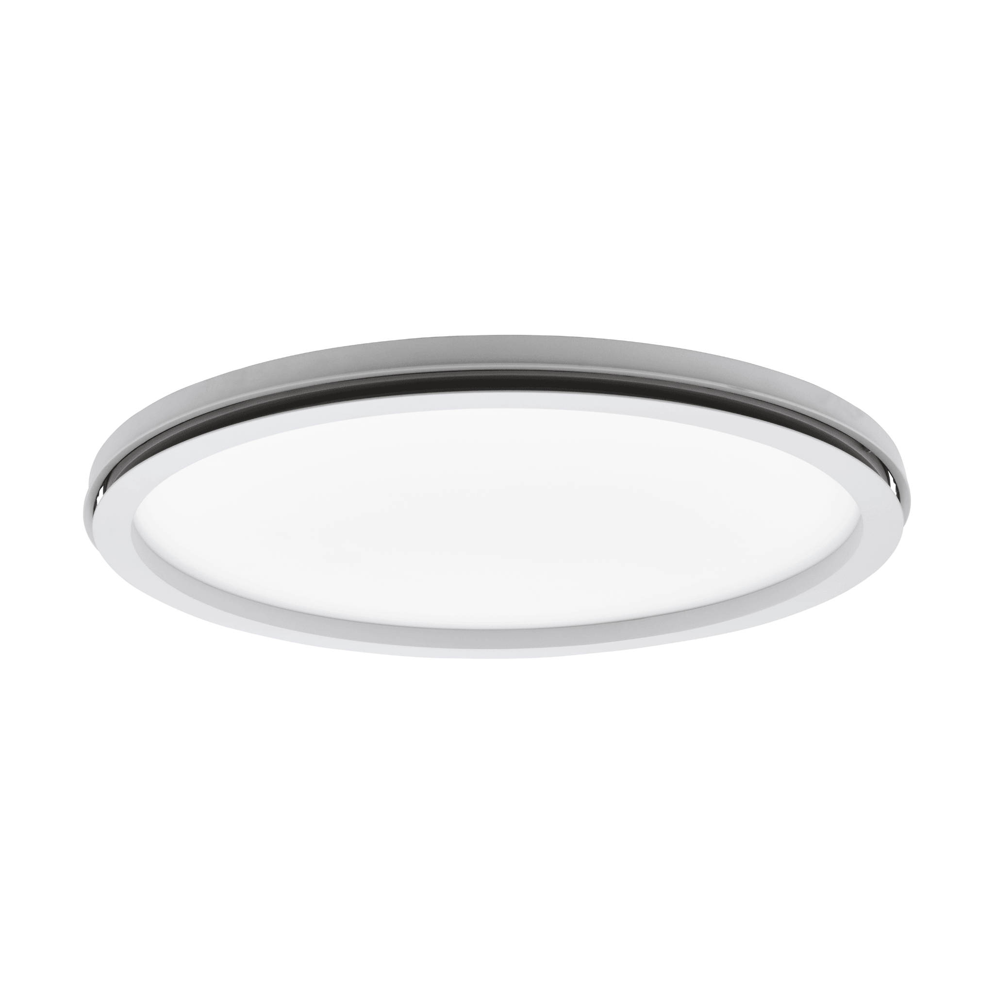 eglo lazaras white round led remote controlled flush ceiling light living room close up