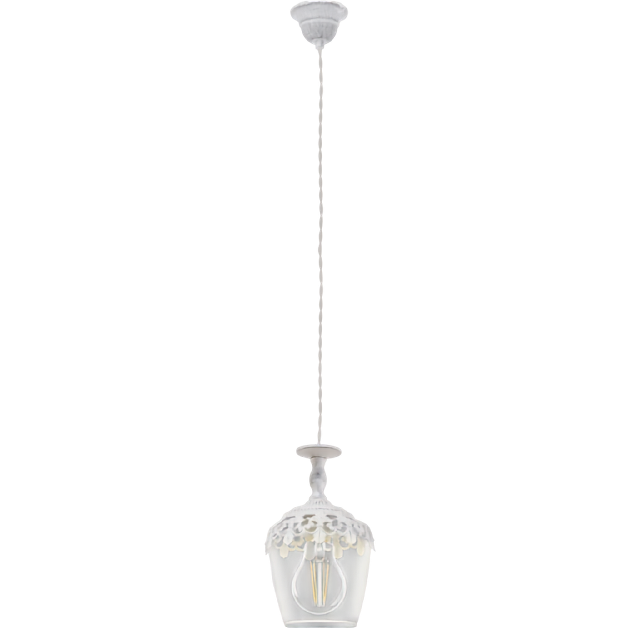 Eglo Sudbury White & Glass Ceiling Pendant — alternate view