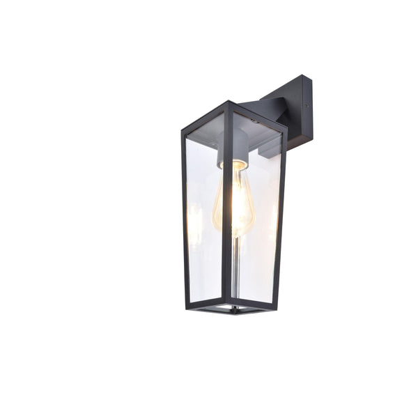 Lutec Pine Outdoor Lantern Down Wall Light - Black 5296602012