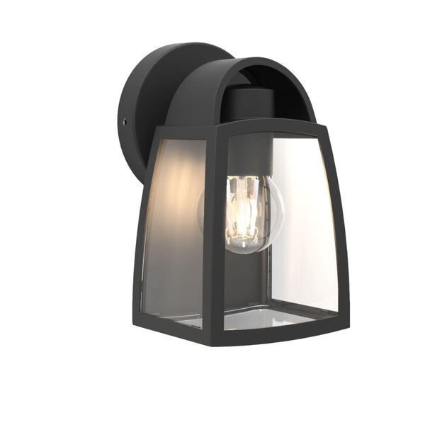 Lutec Kelsey IP44 Outdoor Wall Light In Black With Clear Glass 5273702012