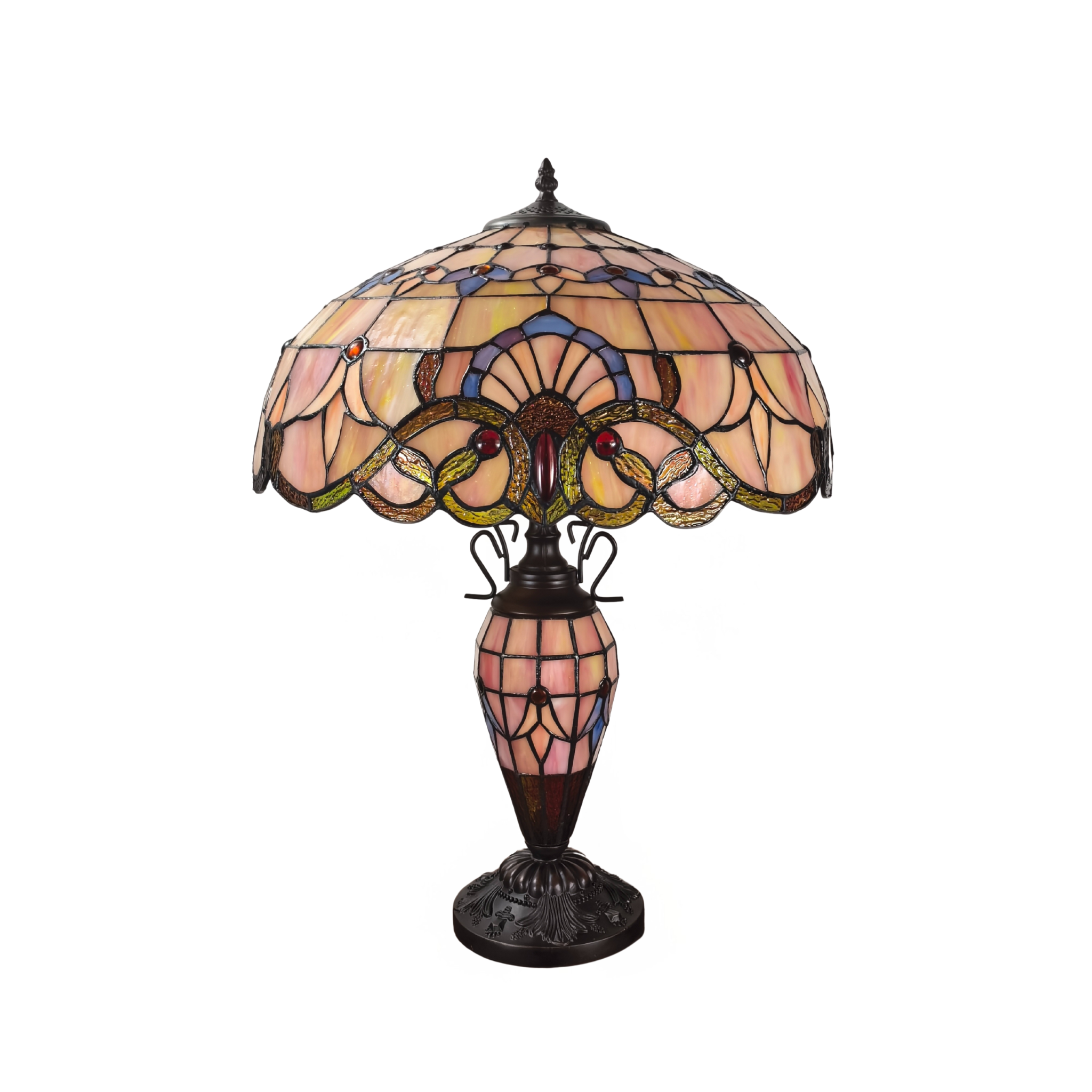 Minster Cradley Double Lit Tiffany 18" Table Lamp