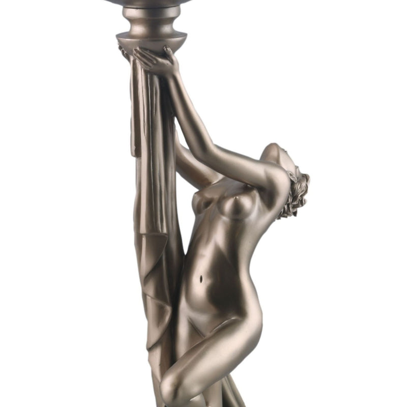 Naomie Biba Bronze Art Deco Figurine  Lamp