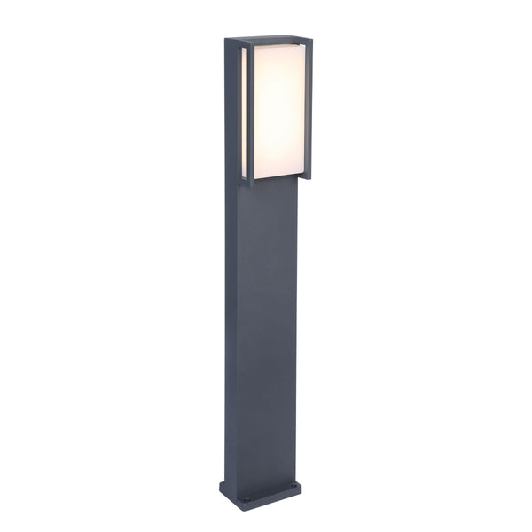 Lutec Qubo LED Outdoor Bollard Light In Dark Grey 7193001118