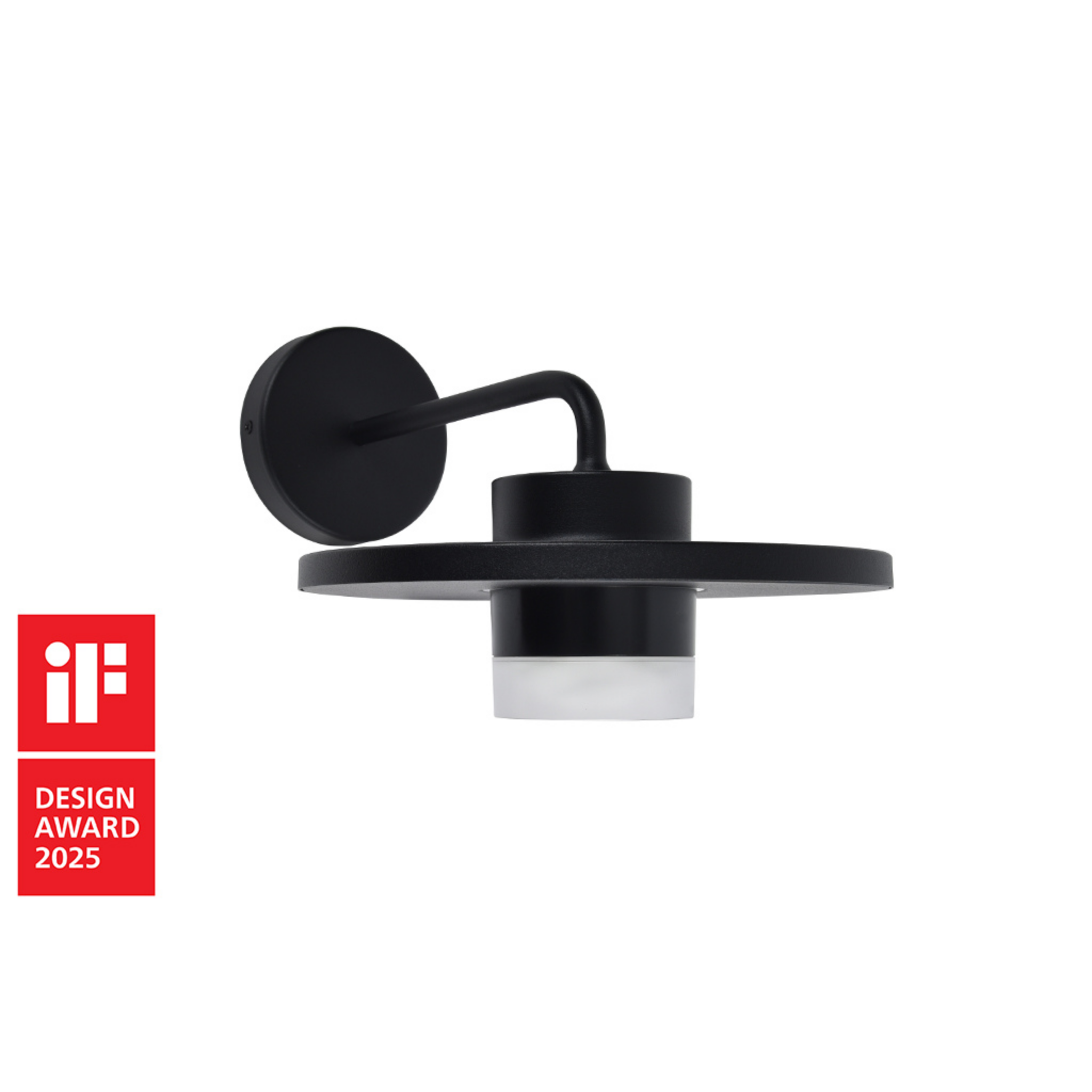 Lutec Plato LED Outdoor Wall Light – Black & Clear Glass (IP54)
