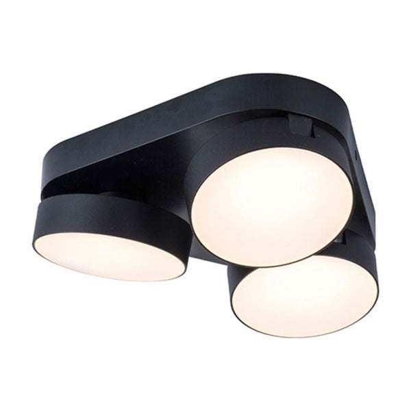 Lutec Stanos 3 Light Modern LED Flush Ceiling Light - Black 8600504012