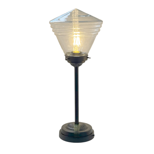 Medium Brass & Clear Glass School Lamp