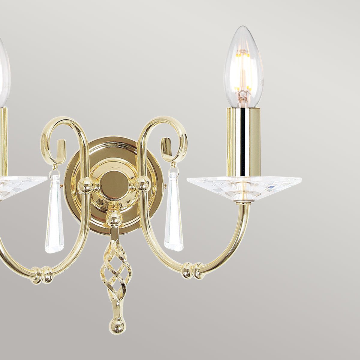 Aegean Polished Brass Double Wall Light